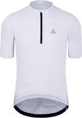 Men's Cycling Jersey Short Sleeves Bike Jersey 1/3 Zipper Solid Color Club Fit, Biking Cycling Shirt Zipper Pocket