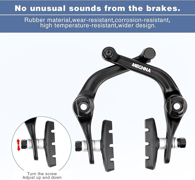 Bike U-Brakes Set Right Brake Lever with Rear Cable Brake Pads Rim Brake for 22.2 mm Handlebar Suitable for BMX Bicycle