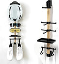 Wall- Mounted Cycling Gear Storage Rack | Holds Helmets, Shoes and Sunglasses | All-in-One Bicycle Accessories Organiser – A Unique Gift for Cyclists