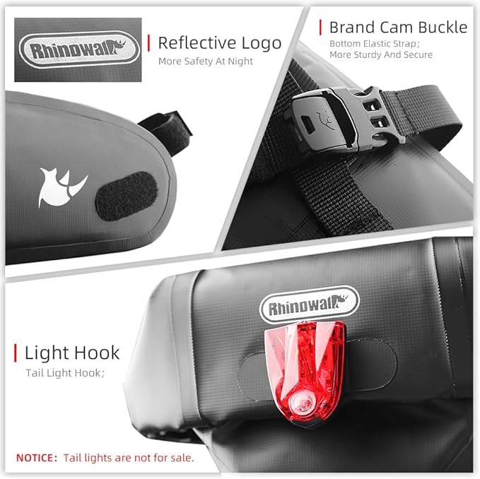 Rhinowalk Bike Saddle Bag 1.5/2.5/5/10/13L Waterproof Bicycle Bag Cycling Seat Bag Mountain Road Portable Storage Bag (4L)
