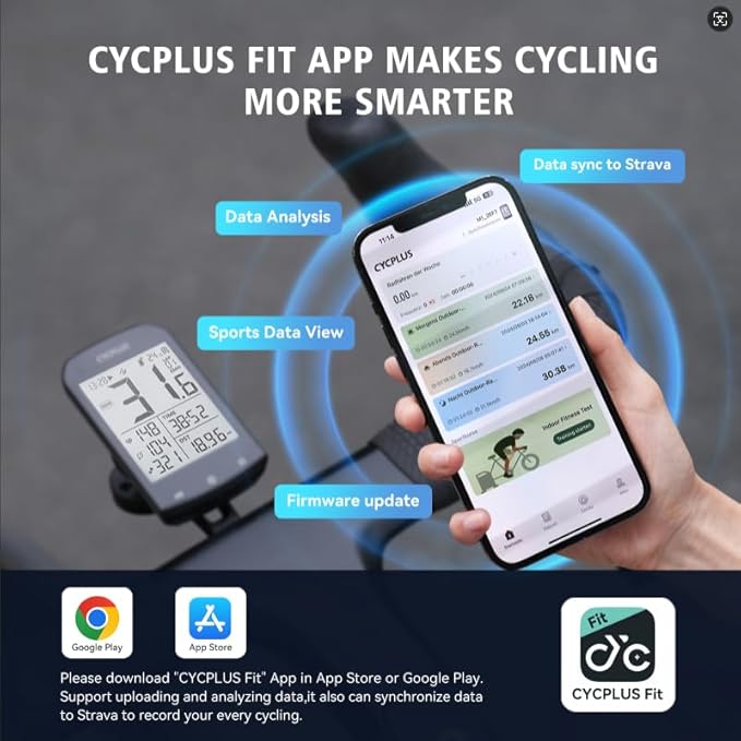 CYCPLUS GPS Wireless Bike Computer, Cycling Computer GPS with Bluetooth/ANT+, Bike Speedometer with 2.9" LCD Screen, Auto Backlight IPX6 Waterproof (New Upgraded)