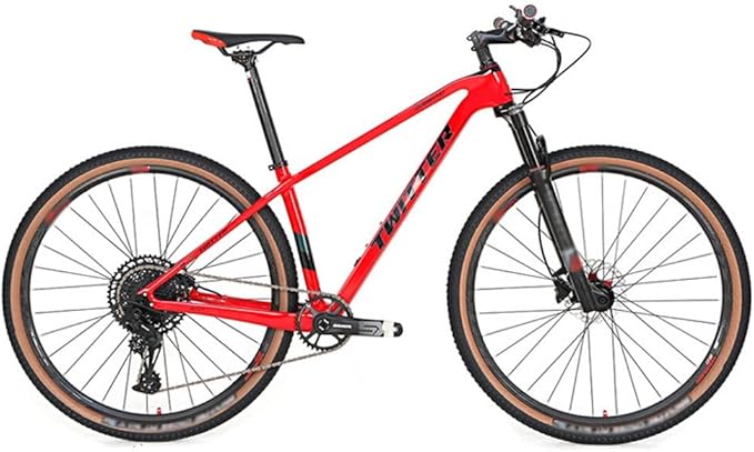 Carbon Hardtail Mountain Bike Frame 27.5er 29er Disc Brake Bike Frame 15''/17''/19'' XC Internal Routing Frame Thru Axle 12 * 148mm Boost(Black Red,19'')
