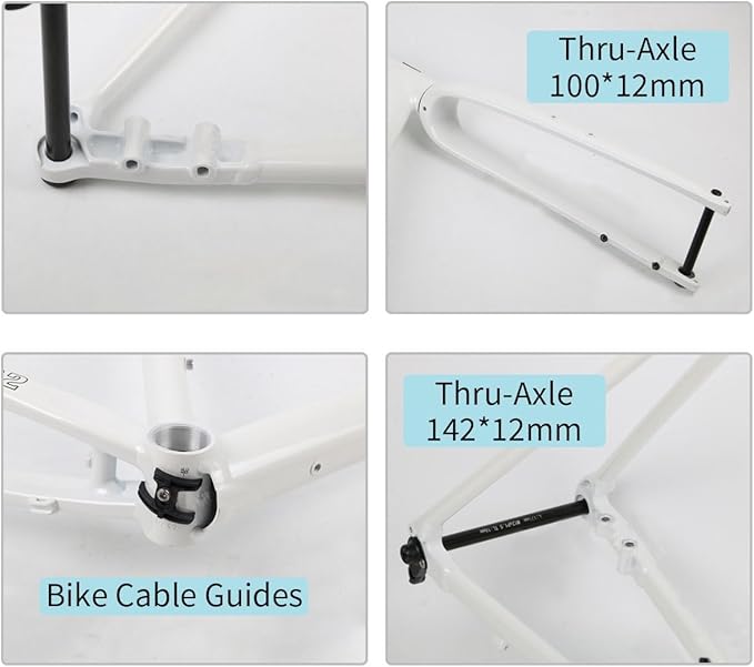 Gravel Road Bike Frameset 700C Aluminum Alloy Disc Brake Frame 44/47/50/53/56cm Carbon Fiber Fork Thru-Axle F100*12mm R142*12mm Internal Routing