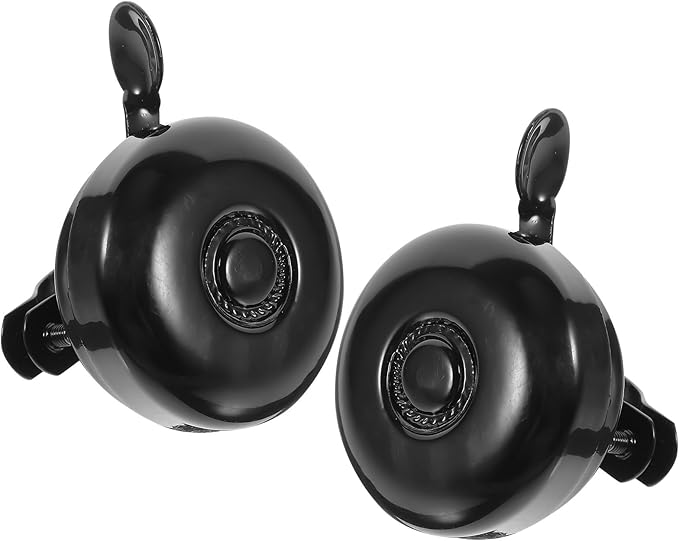 BESPORTBLE 2pcs Vintage Bicycle Bell Black, Professional Road Bike Bell with Convenient Ringing for Cycling Safety and Anti-Loss Use on Standard Handlebars
