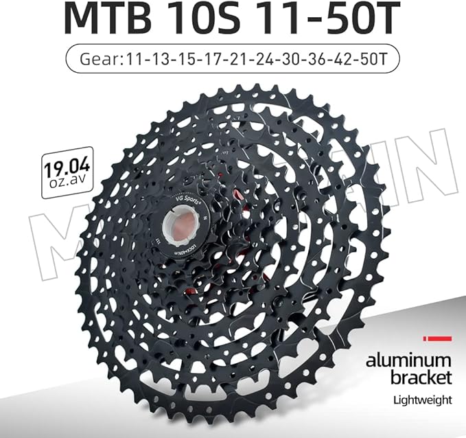 VG SPORTS 8/9/10/11/12 Speed Ultra-Light Bike Cassette for Mountain Bike 11-40T/11-42T/11-46T/11-50T/11-52T MTB Cassette Lightweight Aluminum Bracket Cassette
