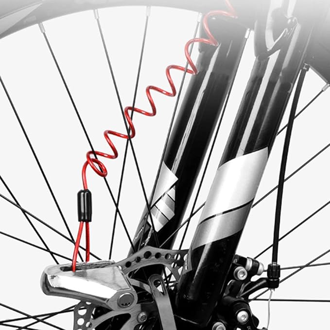 Motorcycle Disc Lock Spring Reminder,Motorcycle Reminder Cable Disc Lock Cable Anti-Theft Spring Wire Rope Motorcycle Bike Scooter Disc Lock Security Cable