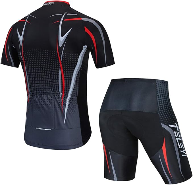 Men's Cycling Jersey Set, Summer Mountain Bike Clothing Short Sleeved Riding Jerseys
