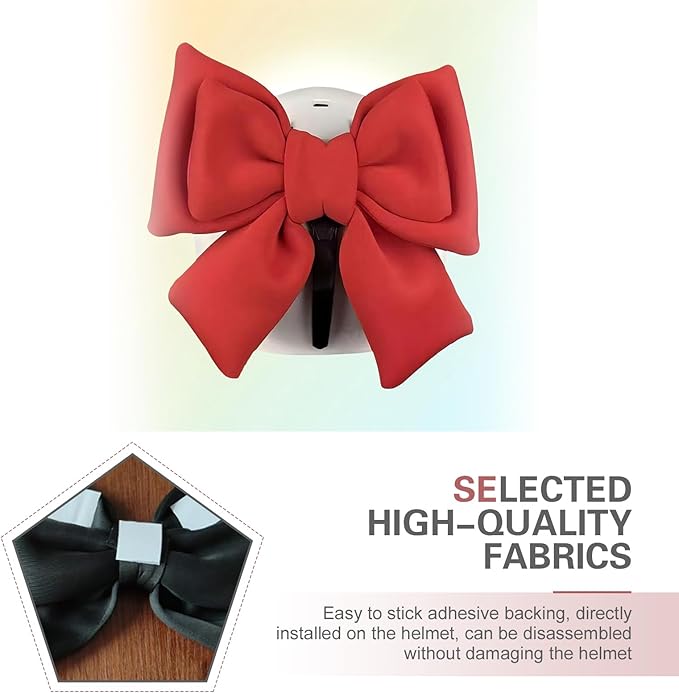 Large Bow Helmet Accessory, Cute Beautiful Bow Helmet Accessory, Suction Cup Waterproof Fade-Resistant Ornament for Women, Universal for Most Motorcycle Helmets