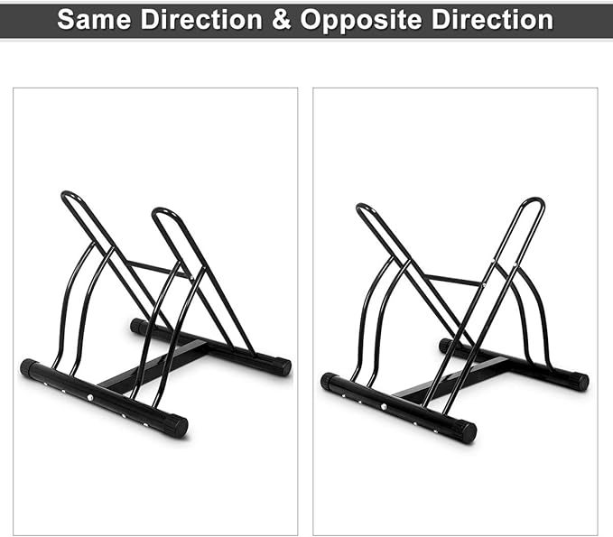 Goplus® Two Bicycle Bike Stand Rack Cycling Rack Floor Storage Organizer