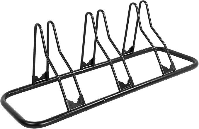 CyclingDeal Bike Rack Floor Parking Bike Stand for up to 6 Bicycles | Indoor, Home & Garage Storage Rack | Stable & Secure Bicycle Stand w/ Tire Grooves Up to 29", Holding Plates & Custom Spacing