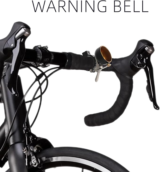 Homoyoyo Vintage Bicycle Bell for Road and Mountain Bikes Mini Copper Bike Horn with Loud Sound Retro Cycling Accessory for Scooters (Black)