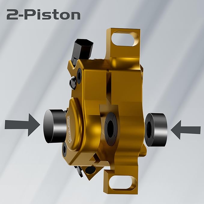 XT-7 Hydraulic Disc Brakes Calipers,Line Pulling/Cable Actuated Front & Rear Brake Calipers for MTB/Mountain Bike/E-Bike.