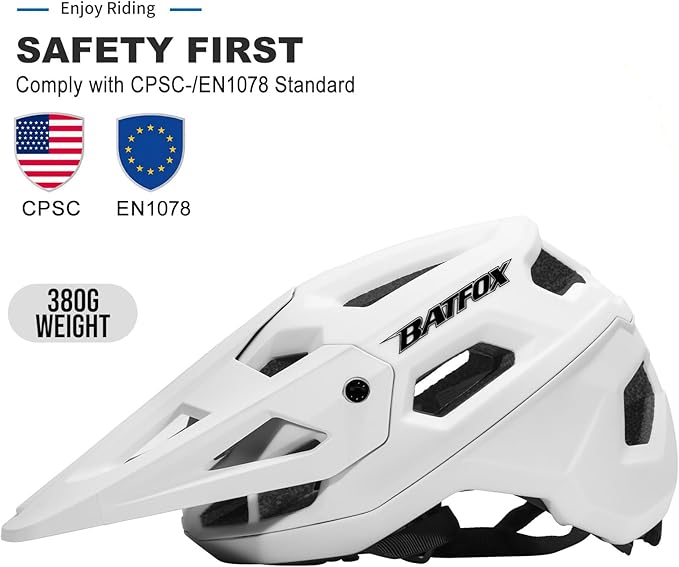 BATFOX Bike Helmet,Mountain Bike Helmet Helmets for Men Women Adults Youth