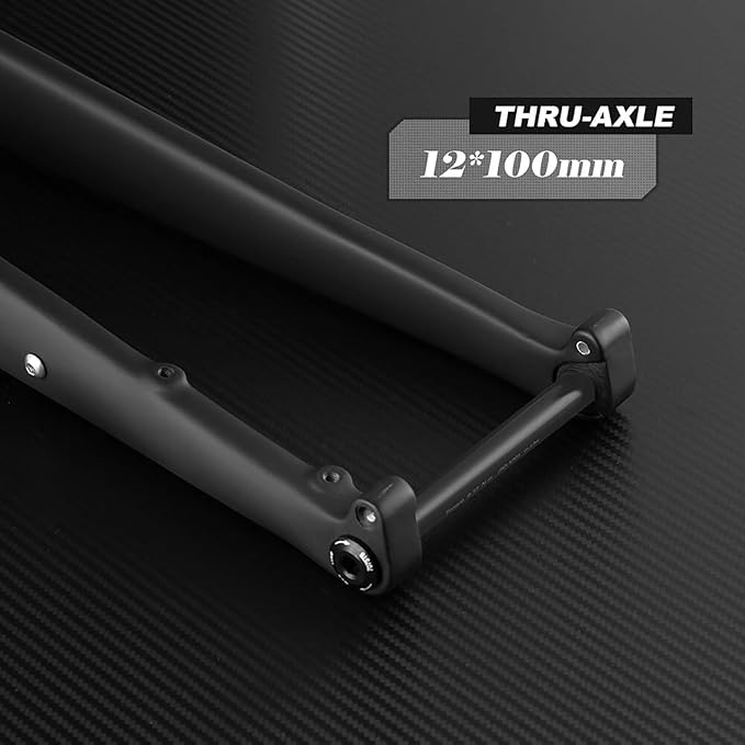 WCS Gravel Bikes Rigid Fork 700C Full Carbon Fiber Road Bikes Fork 1-1/8" Straight / 1-1/8 to 1-1/2"Tapered Tube Front Fork Thru Axle 12X100mm Disc Brake