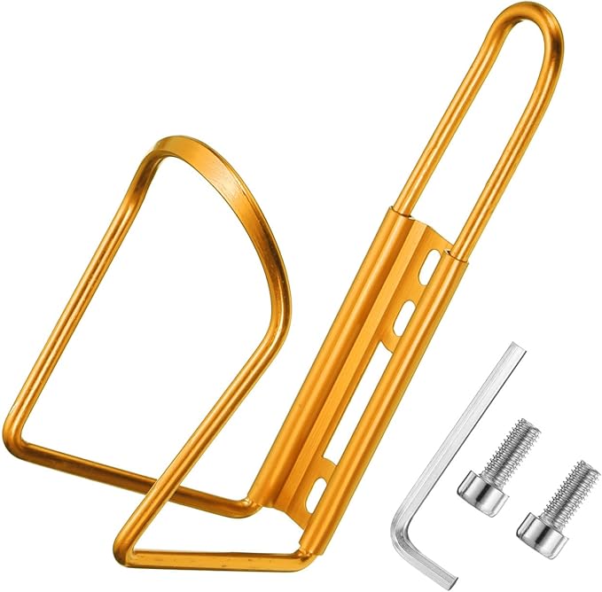 HARFINGTON Bicycle Water Bottle Cage Lightweight Aluminum Basic Bike Universal Water Bottle Holder Mount with Hardware for MTB Mountain Road Gravel