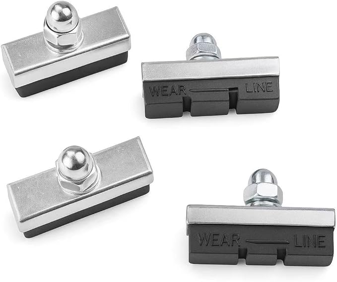 Premium Bicycle Brake Pads 4-Pack(2pair) – 4mm Durable & Quiet, Universal Fit for BMX, MTB, Road Bikes with Side-Pull Caliper Brakes – Long-Lasting Rubber and Steel Construction, Easy Installation