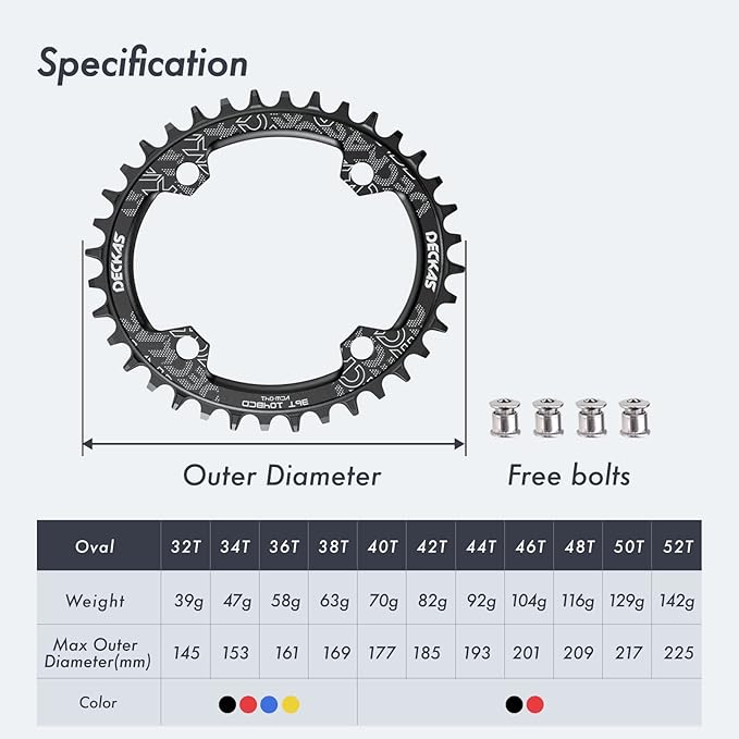 DJC Bike Chainring 104mm BCD Round/Oval MTB 104BCD 30T to 52T 7/8/9/10/11/12 Speed Narrow Wide Tooth Aluminum 7075 Super Lightweight 30T 32T 34T 36T 38T 40 42 DH XC Trail Fat Bike Ebike