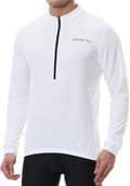Spotti Men's Cycling Bike Jersey Long Sleeve with 3 Rear Pockets - Moisture Wicking, Breathable, Quick Dry Biking Shirt