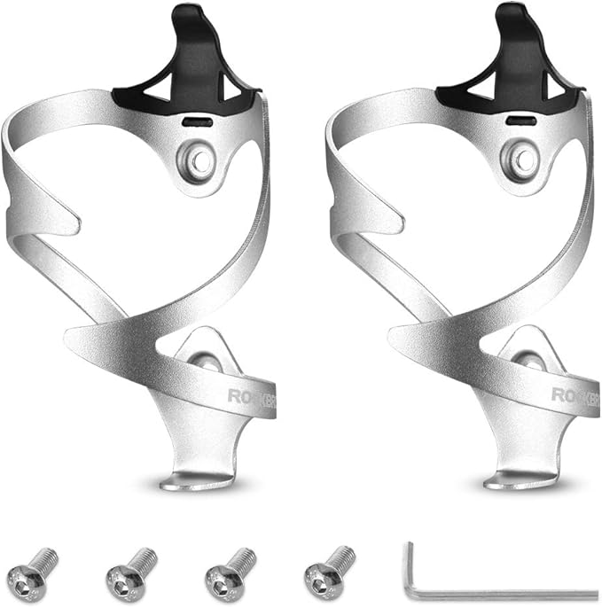 ROCKBROS Bike Water Bottle Cages Bicycle Water Bottle Holder Lightweight Aluminum Alloy Bike Bottle Bracket for Road and Mountain Bike-2Pack