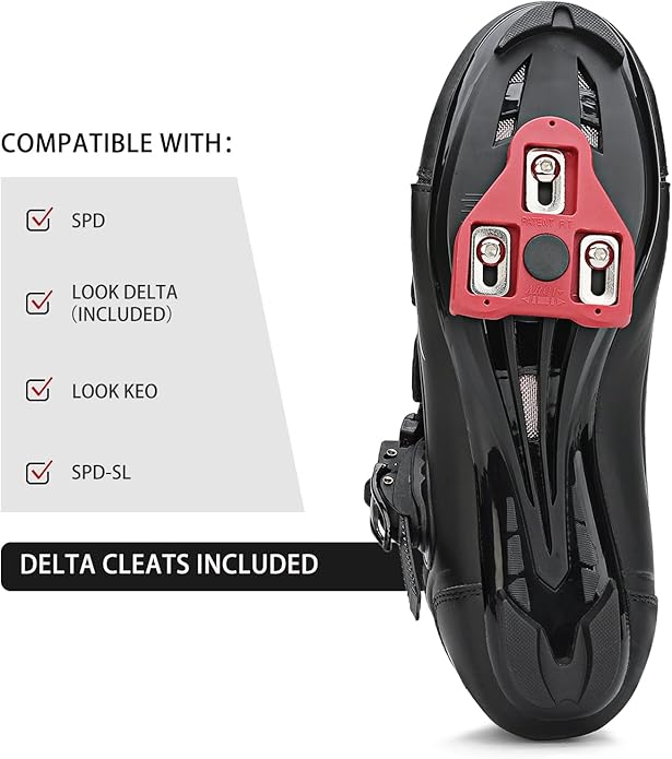 Womens Cycling Shoes Compatible with Peloton Bike Clip in Ladies Indoor Cycling Road Bike Riding Biking Shoes, Pre-Installed Delta Cleats