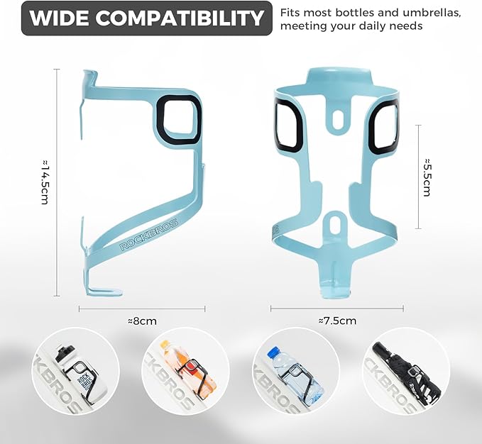ROCKBROS Bike Water Bottle Holder Aluminum Alloy,Ultra-Light Sturdy Bicycle Water Bottle Cage for Road Mountain Folding Bikes