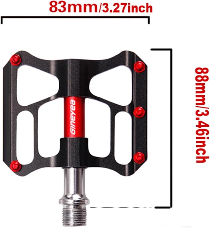 Road/MTB Bike Pedals CNC Aluminum Alloy Bicycle Pedals - Seal Bearing Mountain Bike Flat Platform Pedal with Removable Anti-Skid Nails
