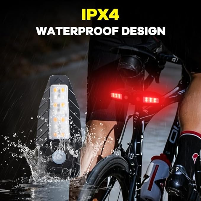 Bike Tail Light with Ultra-Bright Turn Signal Projection, 5 Modes-Wireless Horn Alarm Bicycle Tail Light 30 LED IPX4 Waterproof USB Rechargeable Rear and Front Cycling Lights for Road Safety