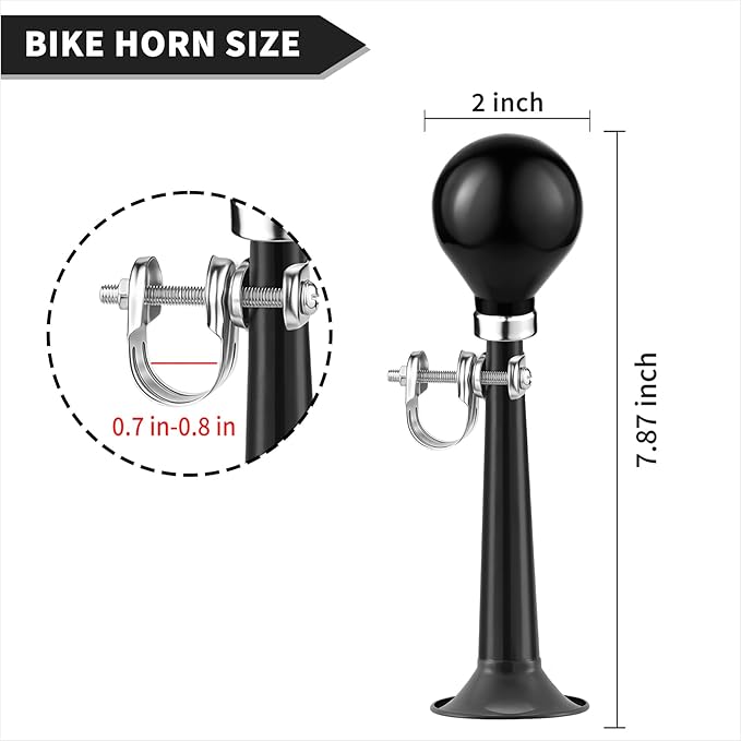 Bike Horn for Adults Classic Horn Metal Squeeze Clown Horn, Fits All Bicycle Handle Bar, Loud Sounds
