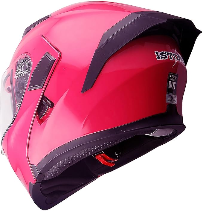 1Storm Motorcycle Modular Full Face Helmet Flip up Dual Visor Sun Shield: HB89 Glossy Pink