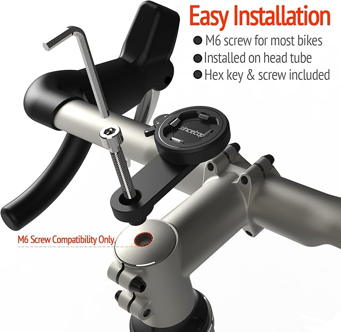 sincetop Bike Phone Mount, Mountain Bicycle Stem Phone Holder - Secure Lock & Quick Release, Robust Aluminum Handlebar Phone Mount, MTB Road Bike Cell Phone Clip for iPhone and 4"-7.3" Smartphones