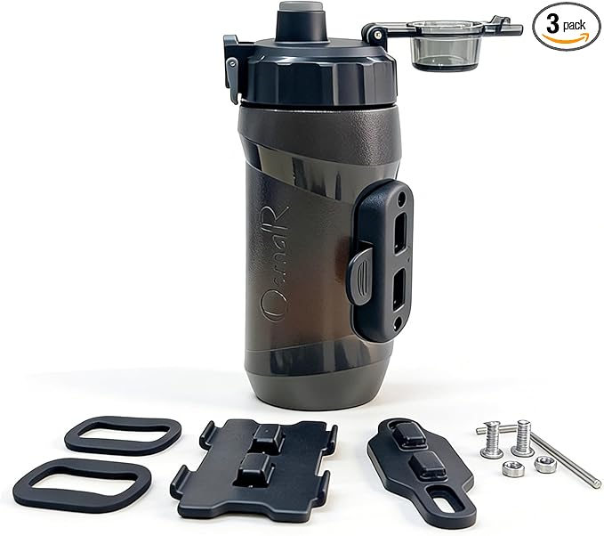 OsmaR Magnetic Bicycle Water Bottle 15oz (450ml) – Dual-Lock Quick-Release Squeeze Bottle with Push-Button Mechanical Lock, Bike & Backpack Mount