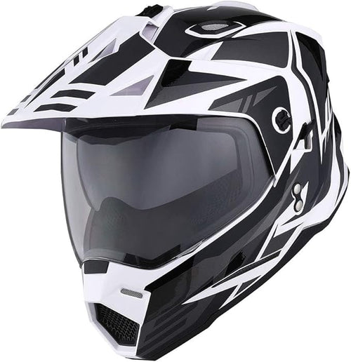 1Storm Dual Sport Motorcycle Motocross Off Road Full Face Helmet Dual Visor: HF802