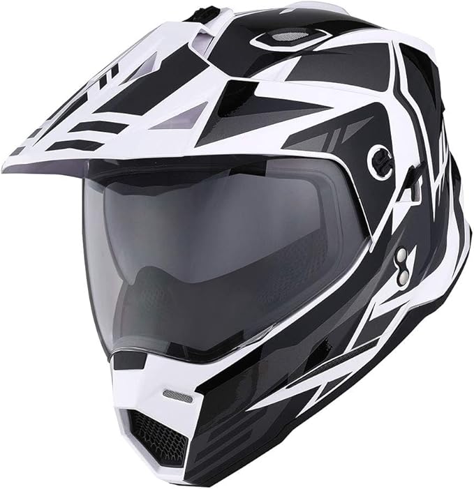 1Storm Dual Sport Motorcycle Motocross Off Road Full Face Helmet Dual Visor: HF802