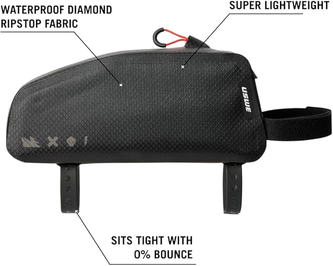 USWE Top Tube Bike Bag, Bolt on Top Tube Bag, Bicycle Bags for Bikes Front Frame, Waterproof Bike Pouch Pack, Phone Bag Cycling Accessories for Mountain Bike, Racing, MTB, E-MTB, Gravel