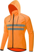 WOSAWE Packable Cycling Jacket Hooded Running Coat Lightweight Biking Windbreaker