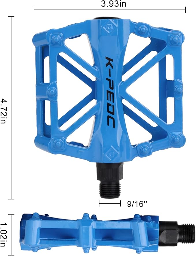 TXJ Sports Bike Pedals 9/16" Bicycle Pedals Mountain Bike, Aluminium Lightweight Platform Pedals for BMX MTB Road Bikes