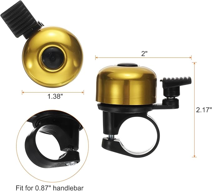 HARFINGTON Bike Bell Mini Bicycle Bell with Loud Crisp Clear Sound Bike Ring Bell Aluminum Bike Accessories for Road Mountain Bike