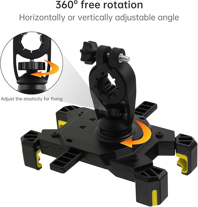 Bike Phone Mount Holder Motorcycle Handlebar Phone Mount Clamp One Hand Operation ATV Scooter Phone Clip for iPhone 12/11 Pro Max/X/XS, Galaxy S10 and 4.7"- 6.8" Cellphone
