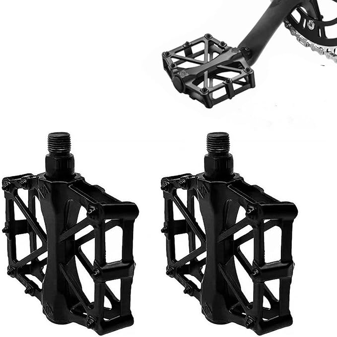 Mountain Bike Pedals Aluminum Alloy Stable Hollow Design Light Weight High Strength Wide Road Bike Pedal Set