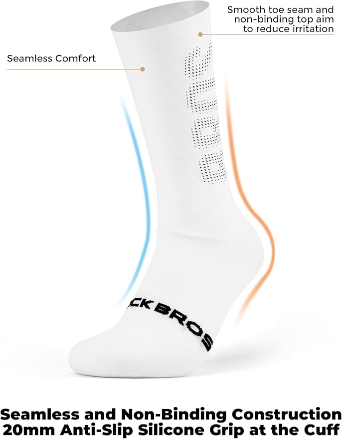 ROCKBROS Cycling Socks with Breathable Mesh, Moisture-Wicking & Odor-Resistant for Men & Women, Anti-Slip Silicone Grip