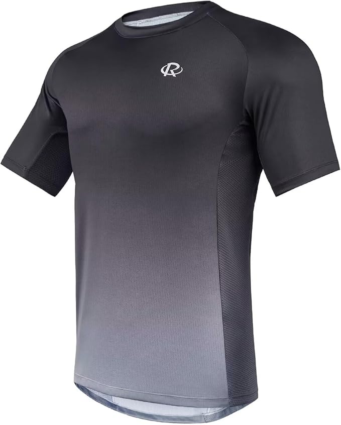ROTTO Mens MTB Jersey Mountain Bike Cycling Shirt Short Sleeve for MTB BMX Downhill Wicking Quick Dry