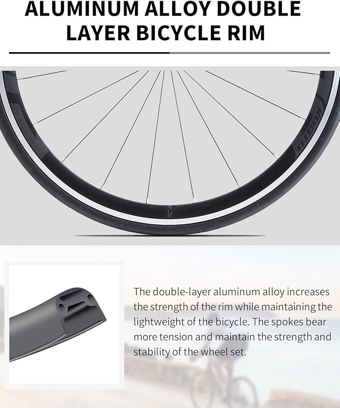 KOOTU Carbon Road Bike,700C Wheels Commuter Bicycle for Men and Women,Racing Bicycle with Shimano 105 R7000 22S Speeds Groupset Ultra-Light Bicycle