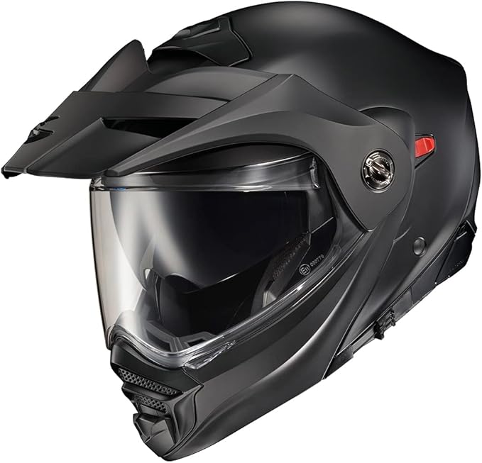 ScorpionEXO AT960 Modular Adventure Street Motorcycle Helmet with Bluetooth Ready Speaker Pockets DOT ECE Approved Solid (Matte Black - Small)