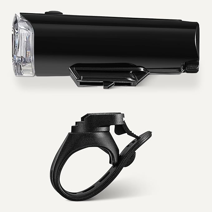 Amazon Basics Bike Lights for Day/Night Riding, Bicycle Lights Front and Back, Headlight Black, Taillight Red
