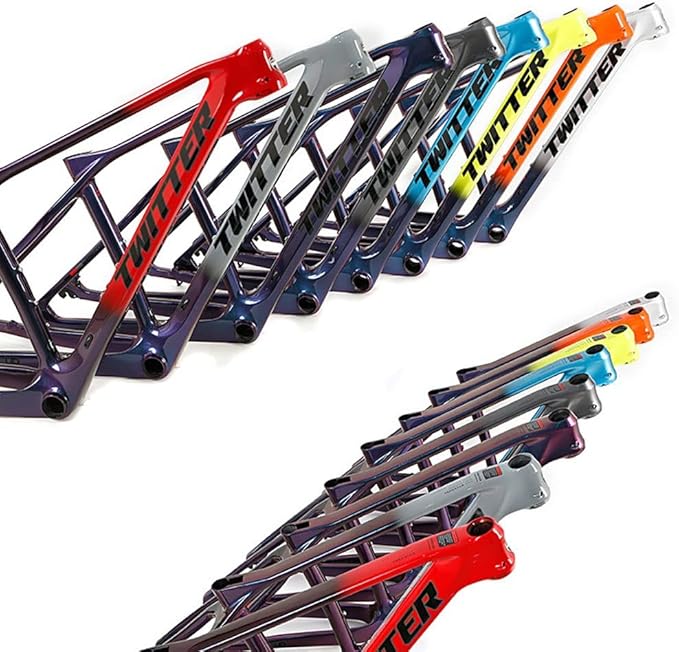 Bike Carbon Fiber Frame 27.5er 29er Hardtail Mountain Bike Frame 15''/17''/19'' Internal Routing Disc Brake Frame QR 135mm XC AM(Silver,29 * 19'')
