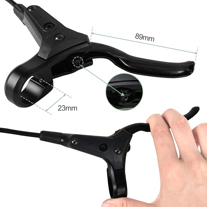 Bike Hydraulic Brakes Set, Front 750mm Rear 1600mm 2 Piston Kit with 160mm 6-Bolt Disc Brake Rotor, Aluminum Allloy Lever,Disc thickness 2.3 mm,Bracket, Calipers,fit MTB Mountain City Electric Bike