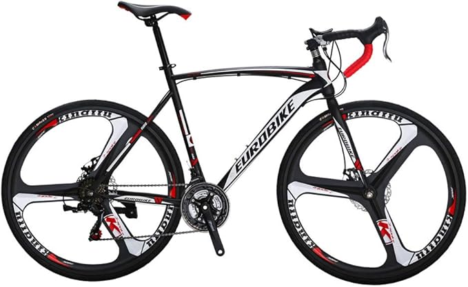 Eurobike HYXC550 Road Bike,21 Speed 54cm Frame Road Bicycle for Men and Women,Disc Brake 700C Adult Bike (3 Spoke Wheel)