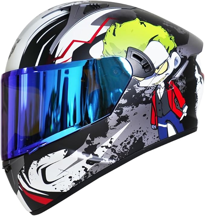 VCOROS X9 Full Face Motorcycle Helmet Replacement Shield 5Color Lens Available (Chrome Blue)