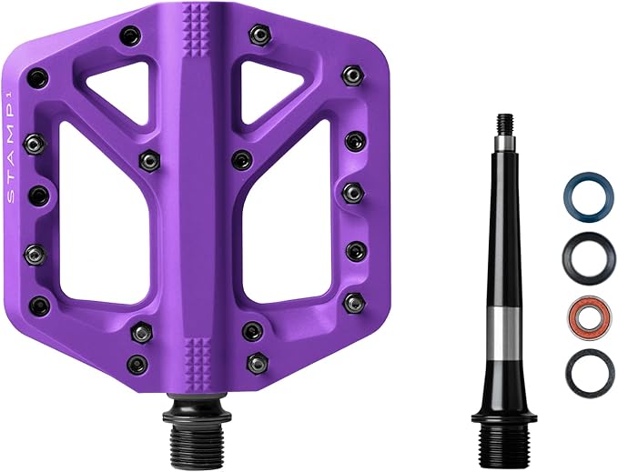 Crankbrothers Stamp Flat MTB Pedals - Size-Specific, Lightweight, Versatile, Durable Bike Pedals