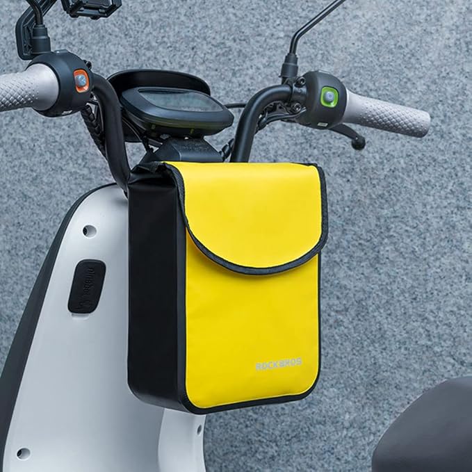 Bike Handlebar Bag, Waterproof Bike Handlebar Bag Cycling Front Storage Pouch Bicycle Frame Bag 4.5L for Road Bike Electric Bike Scooter